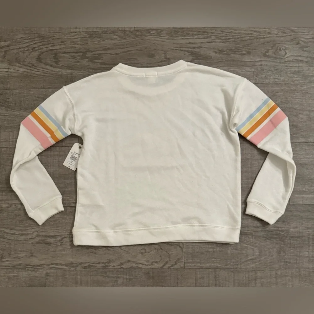 NWT Billabong White Cali Bear Sweatshirt Casual Summer Style Size M/10